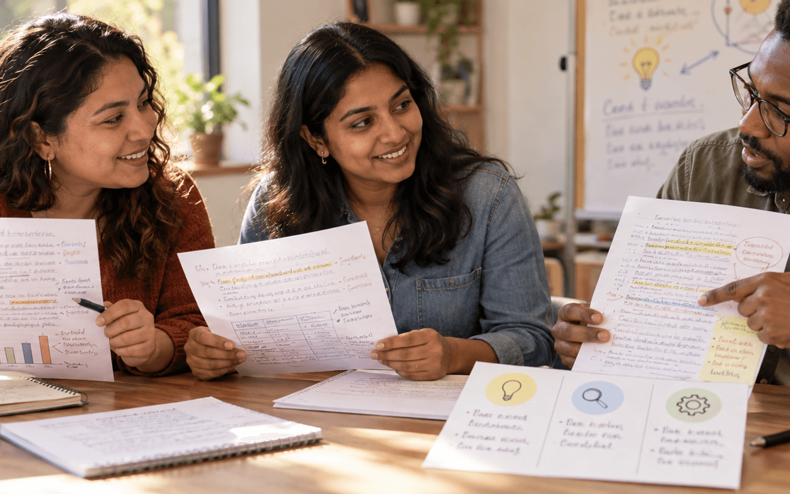 A Latina teacher and South Asian and Black adult learners use feedback to revise two report paragraphs.