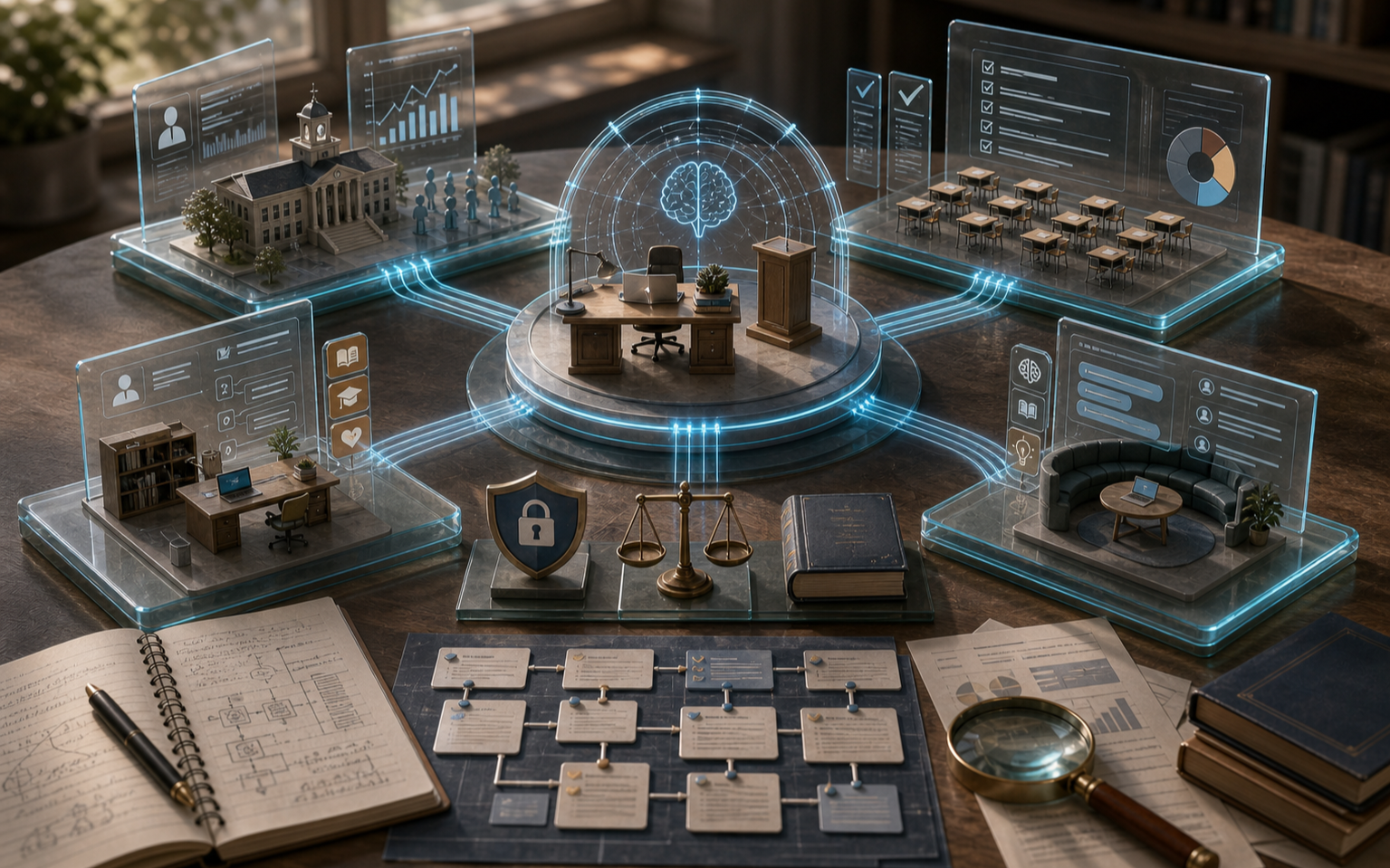 Academic cover for a systematic review of AI applications in higher education
